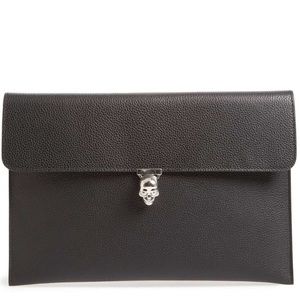 Alexander Mcqueen Calfskin Skull Envelope Clutch